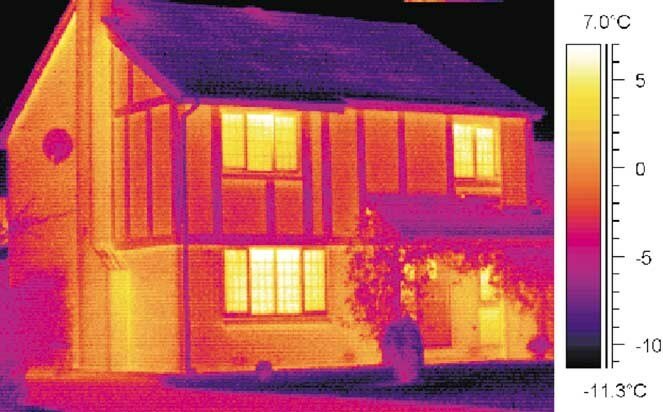 A Thermal Image Of A House Processed Through Thermal Imagers