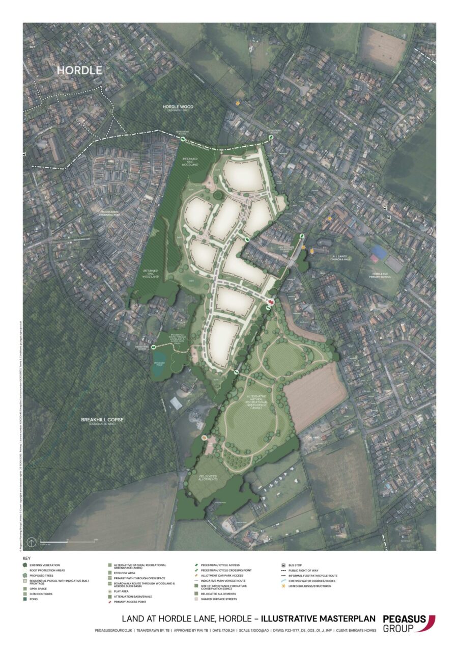 Illustrative Masterplan for SS8 Hordle Lane site